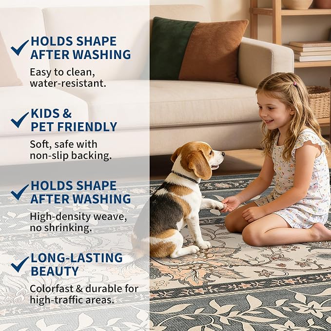 GarveeHome Grey Washable Kitchen Runner Rug: 2'6" x 8' Hallway Rug Non Slip - Image 6
