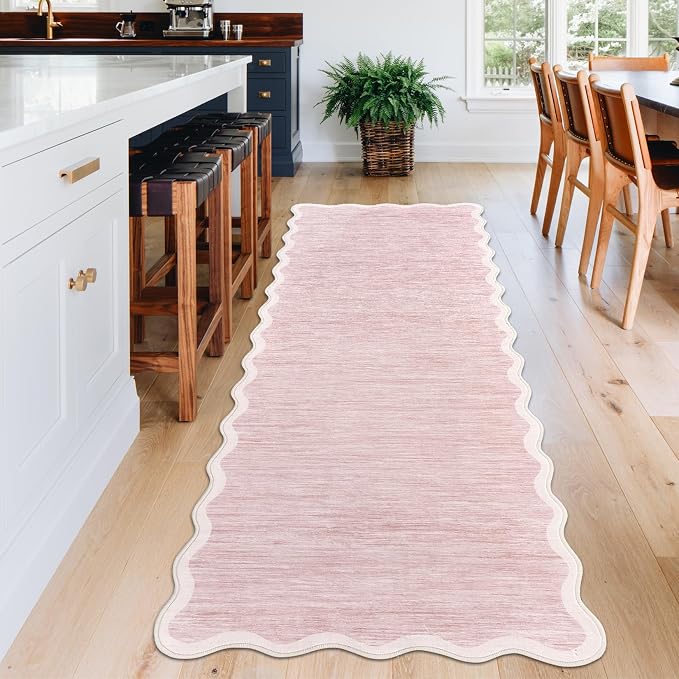 GarveeHome Scalloped Washable Runner Rug 2x6 Non Slip Kitchen Rug - Image 3