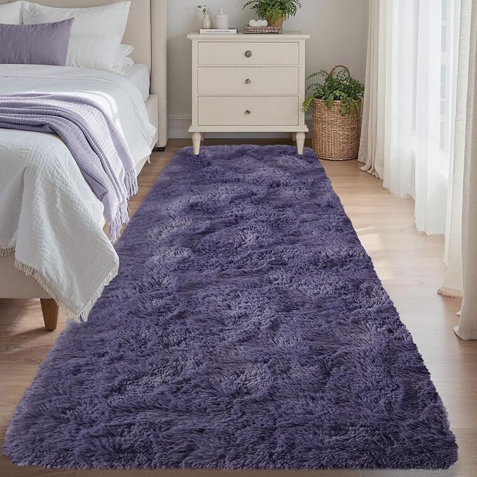 2x6 Taro Purple Fluffy Soft Runner Rug Non-Slip by ModernHomeDecor