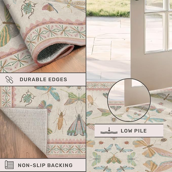 Neutral Girl Nursery Rug 4x6 - Image 5