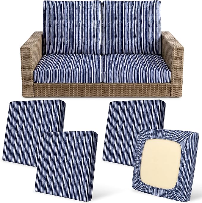 4Pcs Patio Cushion Covers Stretch Outdoor Furniture Protector Slipcovers | by pickyNproud