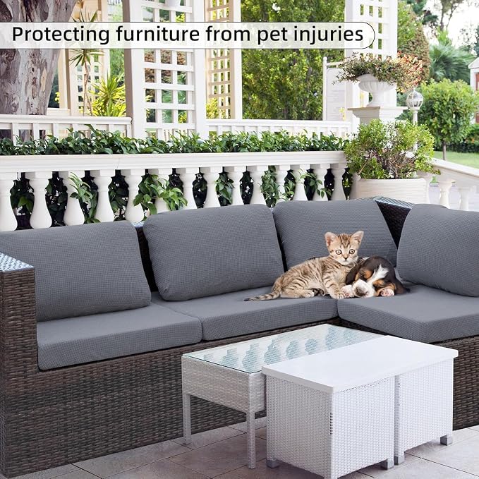 8PCS Patio Cushion Covers.Patio Furniture Couch SeatSlipcovers | Washable - Image 6