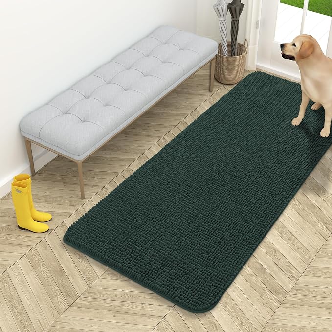 OLANLY Dog Door Mat for Muddy Paws 54x24, Super Absorbent Chenille Mud Mat | by OLANLY