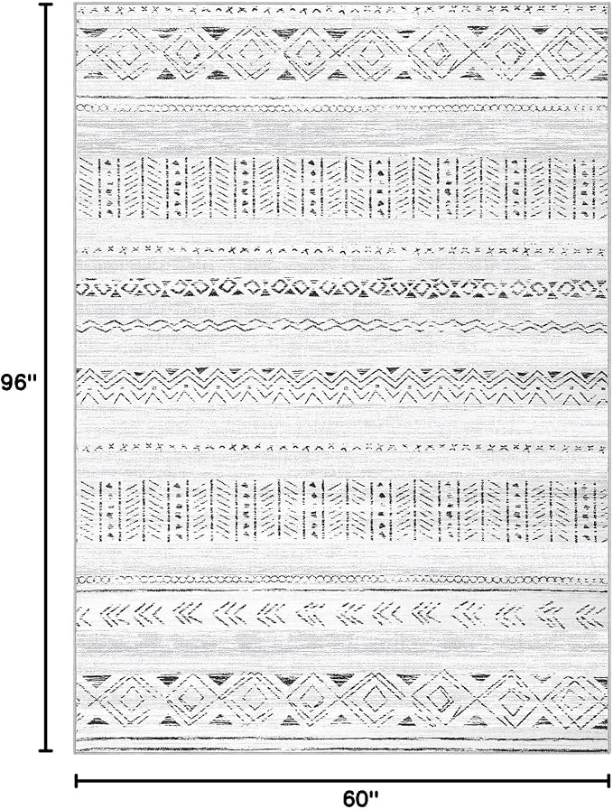 cotiled Boho 5x8 Area Rugs for Living Room: Soft Moroccan Washable Rug | Solve - Image 2