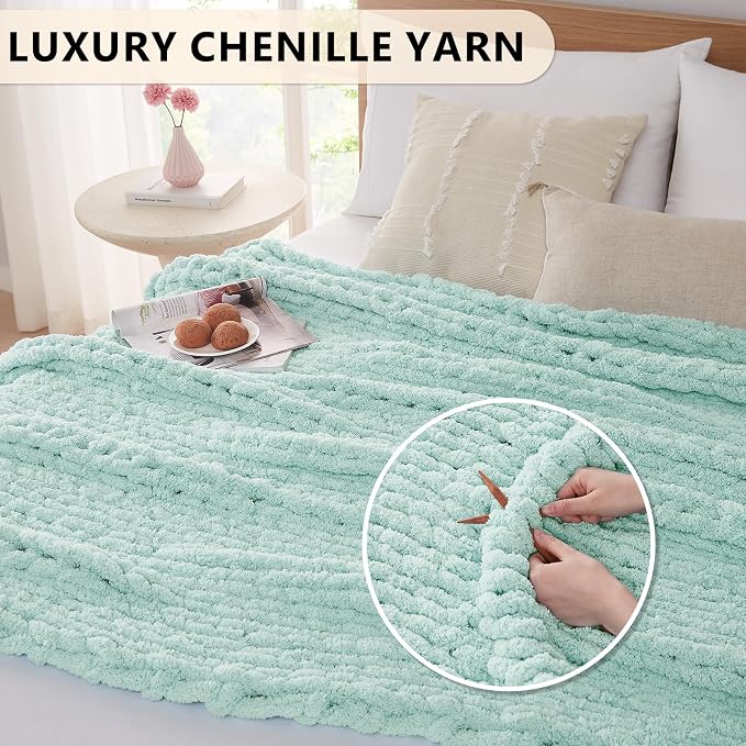L'AGRATY Chunky Knit Throw Blanket - Image 3