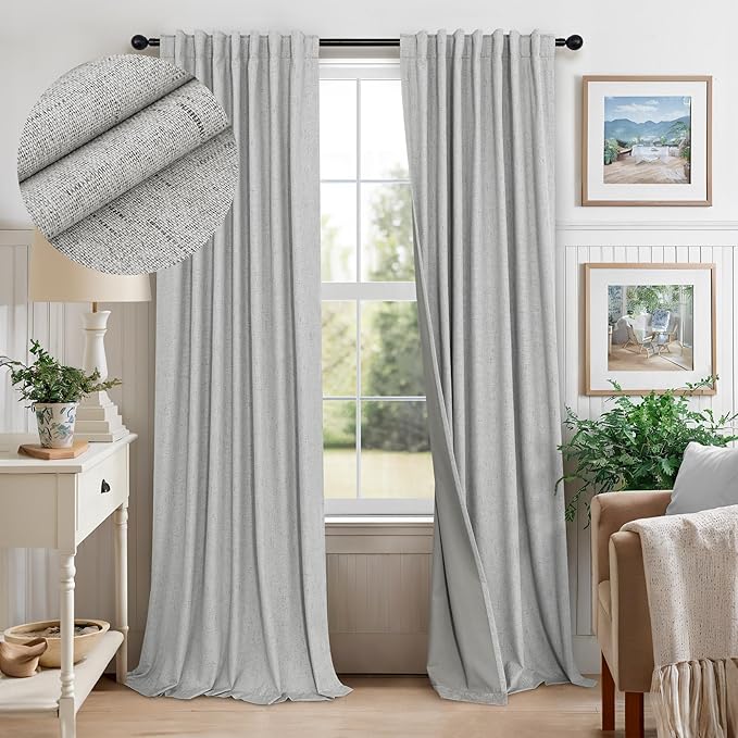 Pitalk Light Grey Blackout Curtain Panels 90 Inches Long by Pitalk