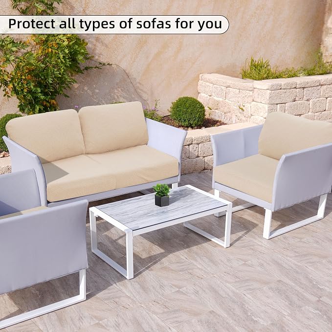 8PCS Patio Cushion Covers.Patio Furniture Couch SeatSlipcovers | Washable - Image 4