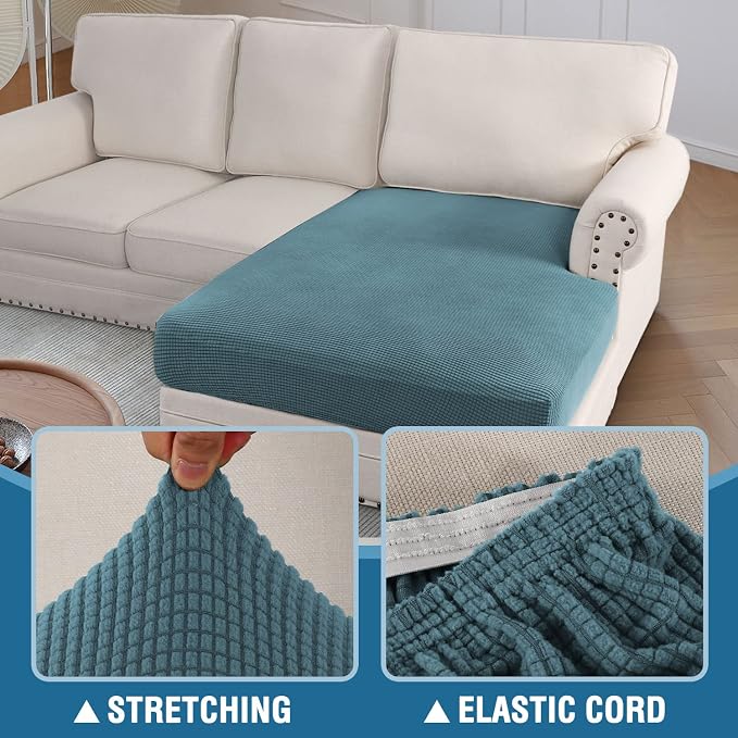 H.VERSAILTEX Sectional Couch Covers 1 Piece Chaise Slipcover L Shape Separate - Image 5
