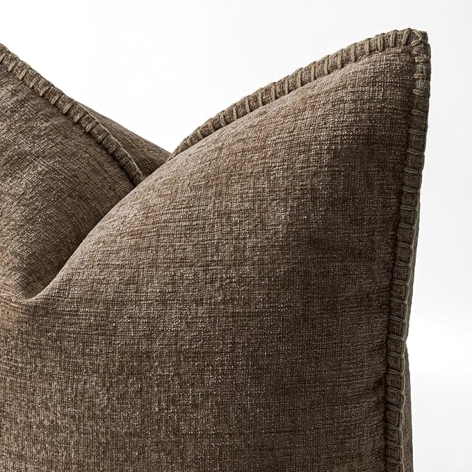 MIULEE Decorative Couch Throw Pillow Covers 16x16 Inch Brown 2 Pack | Farmhouse - Image 2