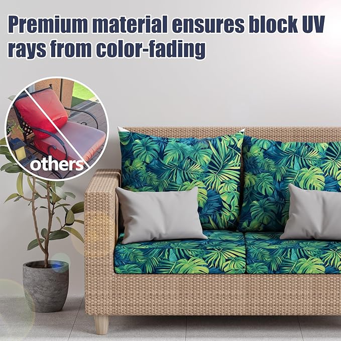 8Pcs Outdoor Cushion Covers, Stretch Patio Furniture Couch Chair Slipcovers | - Image 3