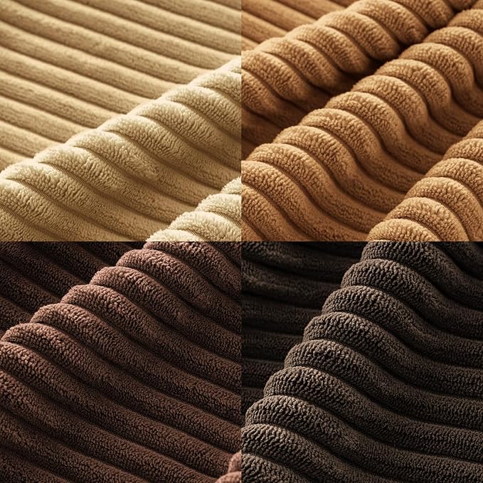 MIULEE Fall Corduroy Decorative Throw Pillow Covers Camel Brown 20x20 | Set of 4 - Image 6