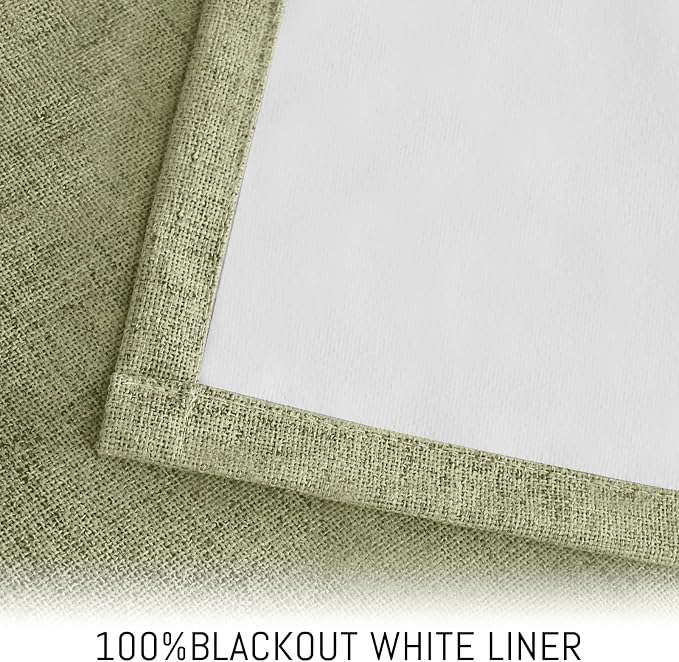 Yakamok Sage Linen Textured Curtains 96 Inches Long - Image 3