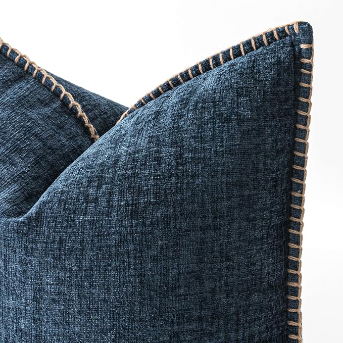 MIULEE Decorative Couch Throw Pillow Covers 20x20 Inch Dark Blue 2 Pack | - Image 2