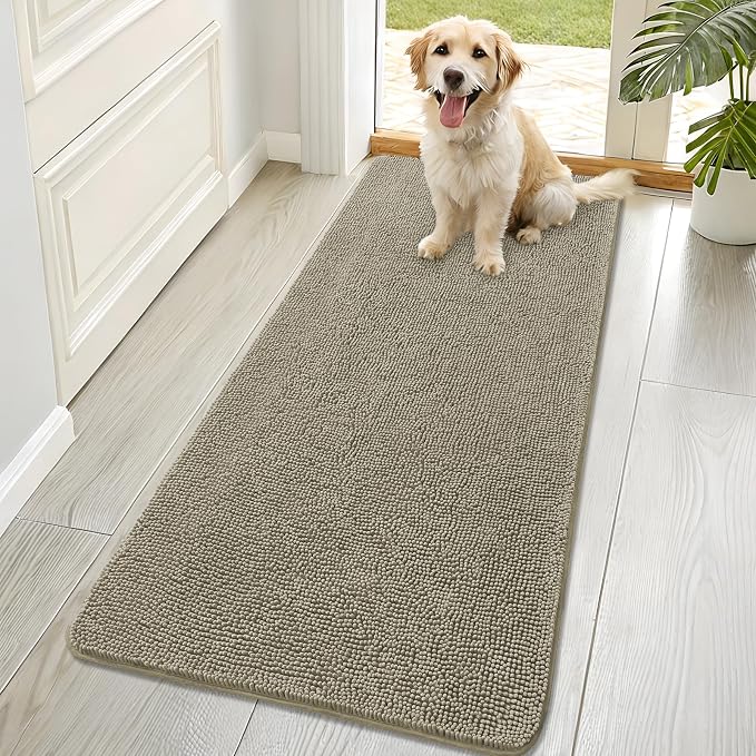 OLANLY Dog Door Mat for Muddy Paws 70x32, Super Absorbent Chenille Mud Mat | by OLANLY
