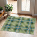Front Door Mat Outside Entrance, 2x3 Green Teal Tartan Plaid Rug | Non-Slip by Othilic