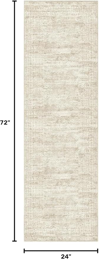 UERMEI 2x6 Washable Runner Rug for Hallway, Non Slip Low Pile Kitchen Carpet - Image 2