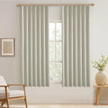 KangBang Pinch Pleated Blackout Curtains 63 Inches Long, Linen Textured Thermal Window Panels for Bedroom Kitchen, Sun Blocking Small Window Black Out Drapes with Hooks, 42x63 Inch, 2 Panels