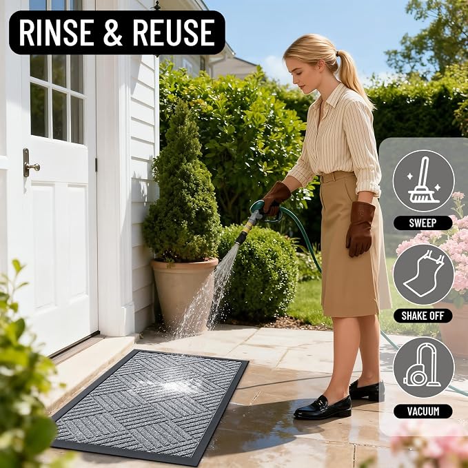 OLANLY Front Door Mat Outside Entrance 47x32, Waterproof Heavy-Duty Doormat | - Image 8