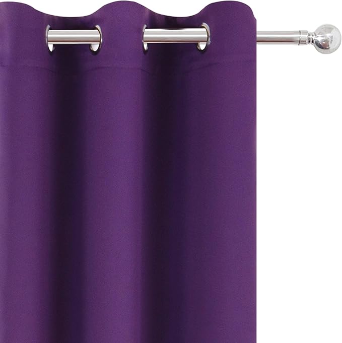 Purple Blackout Curtains 34 x 54 Inch Length/Set of 2 Curtain Panels/Thermal - Image 7