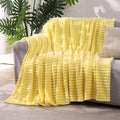 Banana Yellow Throw Blanket for Couch Sofa 60”x80” Striped Design by Unknown