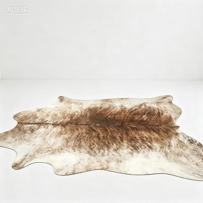Western Faux Cowhide Rug, Animal Cow Hide Rug, 3.6 x 2.3 Ft Brownish | Premium - Image 5