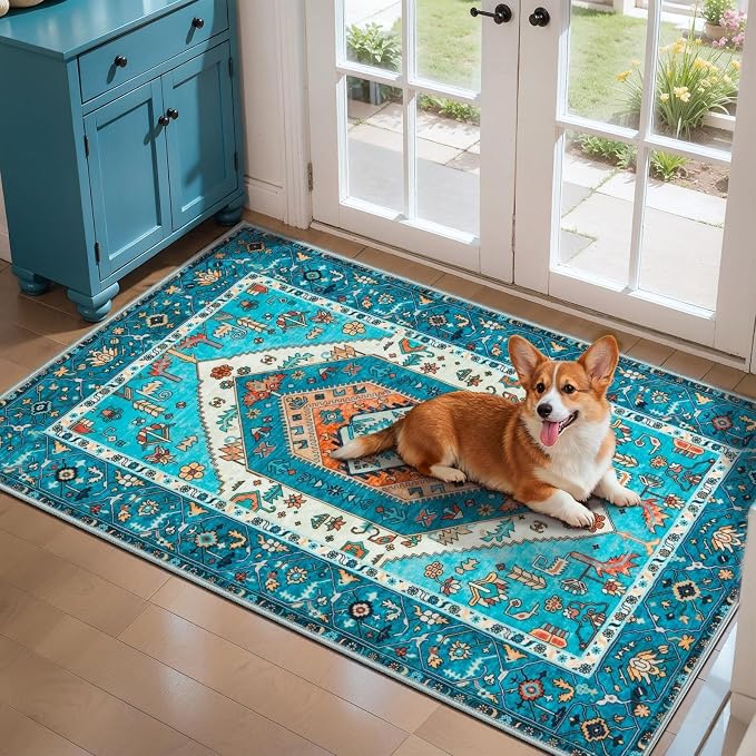 SERISSA 2x4 Washable Non Slip Boho Runner Rug by SERISSAHomeDecorCollection