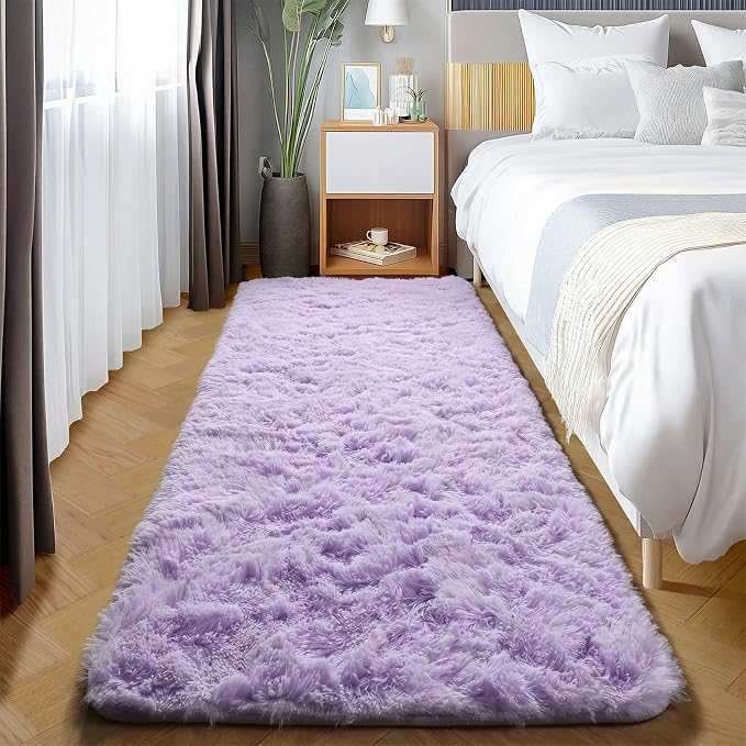 Light Purple Runner Rugs for Girls Bedroom Living Room, Fluffy 2x6 Area Rug | - Image 6