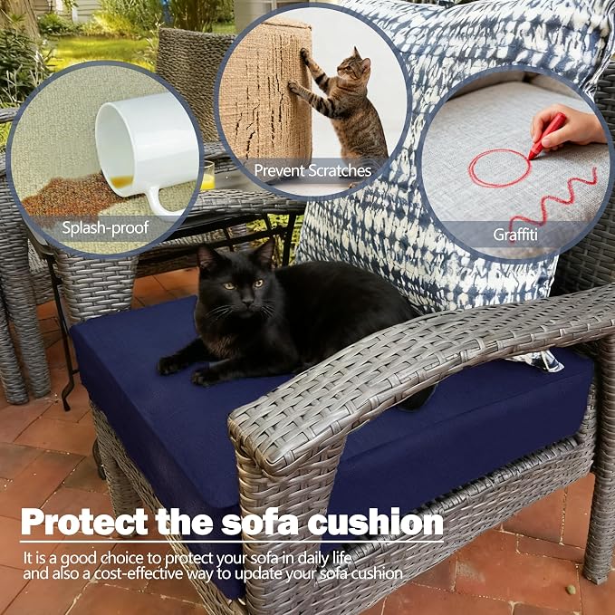 Sqodok Patio Cushion Cover 18x18 inch, Outdoor Seat Cushion Slip Cover - Image 6