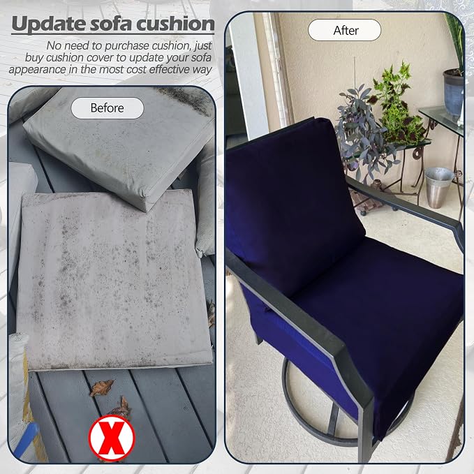 Sqodok Patio Cushion Cover 22x22 inch, Outdoor Seat Cushion Slip Cover - Image 8