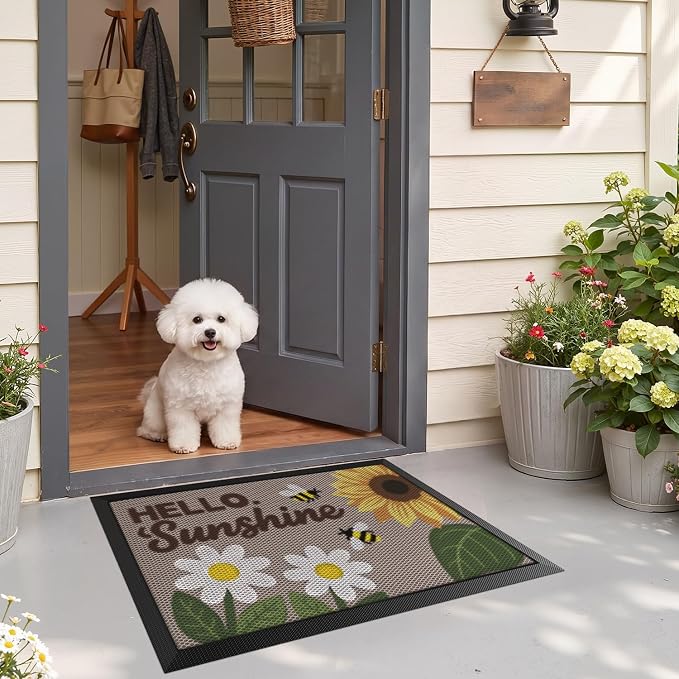 LUMI Outside Welcome Door Mat 17x30, Non-Slip Durable Rubber Easy Clean | - Image 9