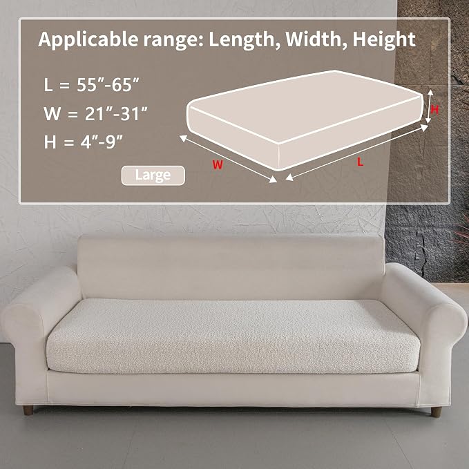 OHSIO Couch Cushion Covers for Sectional Sofa, Stretch Soft Sofa Slipcovers - Image 2