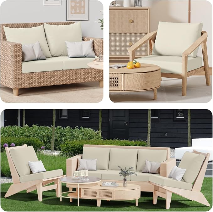 8Pcs Outdoor Cushion Covers, Stretch Patio Furniture Couch Chair Slipcovers | - Image 9