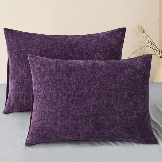 CaliTime Decorative Standard Throw Pillow Covers 26 X 20 Inches Plum Purple | by CaliTime