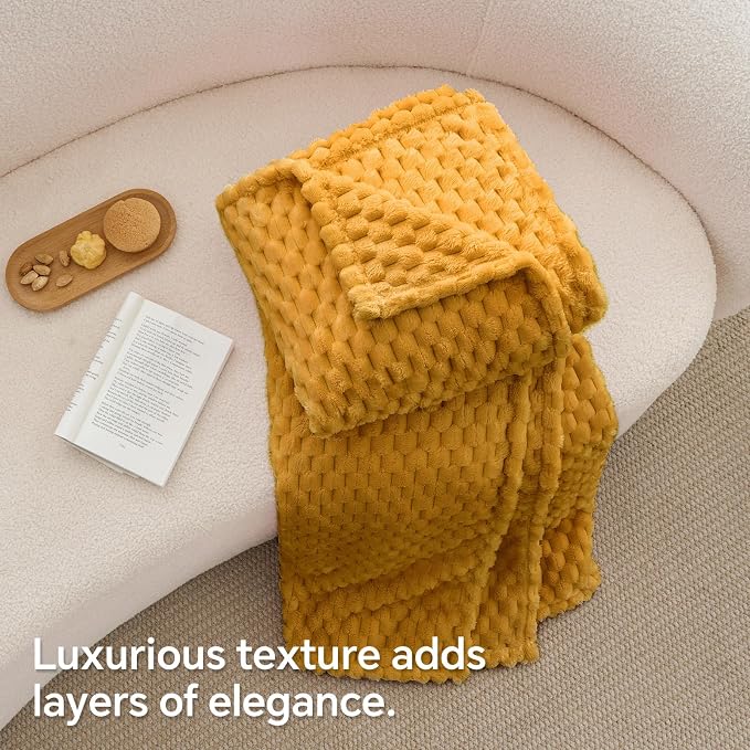 BEDELITE Mustard Yellow Throw Blanket - Image 9