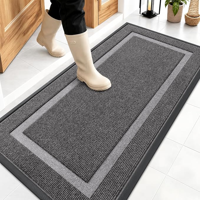 OLANLY Front Door Mat Outside 47x23, All-Season Heavy-Duty Rubber Doormat | by OLANLY