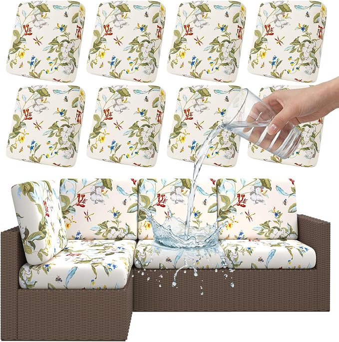 Smiry Waterproof Patio Cushion Covers, Stretch Outdoor Furniture Covers | Couch by Smiry