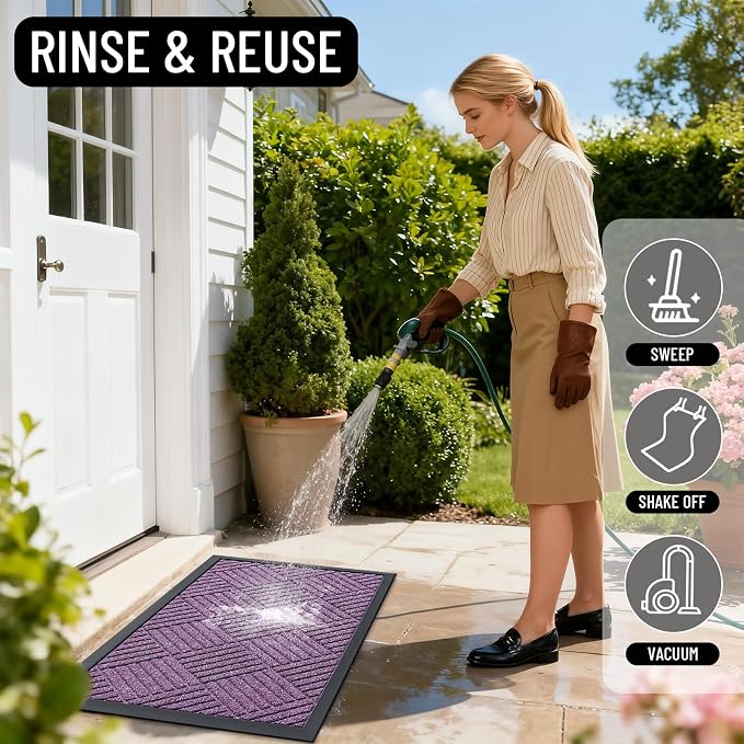 OLANLY Front Door Mat Outside Entrance 35x23, Waterproof Heavy-Duty Doormat | - Image 8