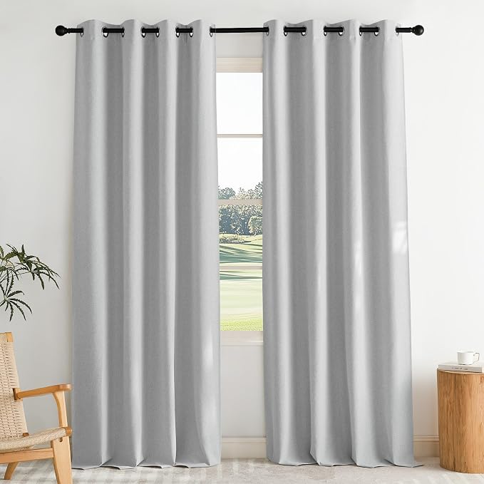 NICETOWN 100% Blackout Faux Linen Curtains by NICETOWN