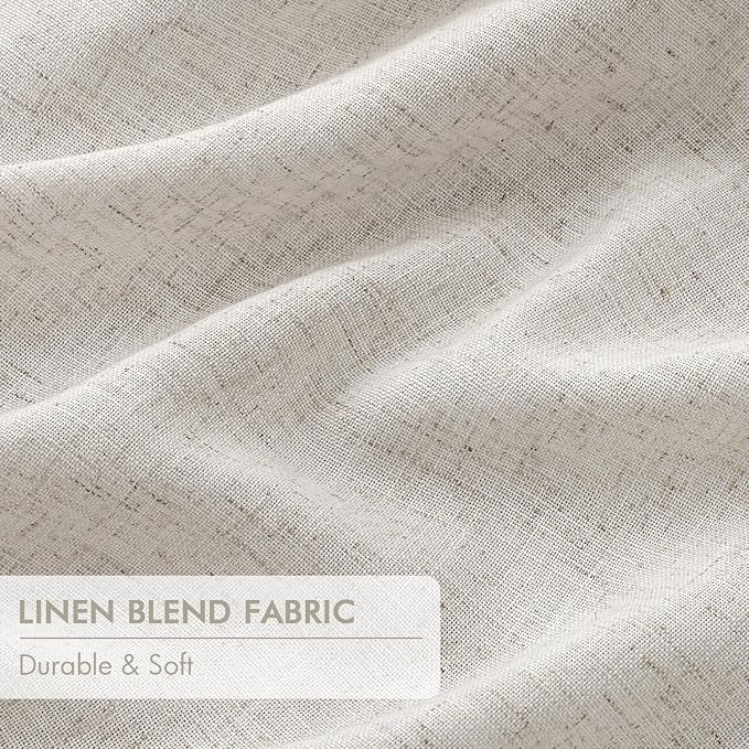 MIULEE Birch Pinch Pleated 100% Blackout Linen Curtains 40x96 Inches | Room - Image 6