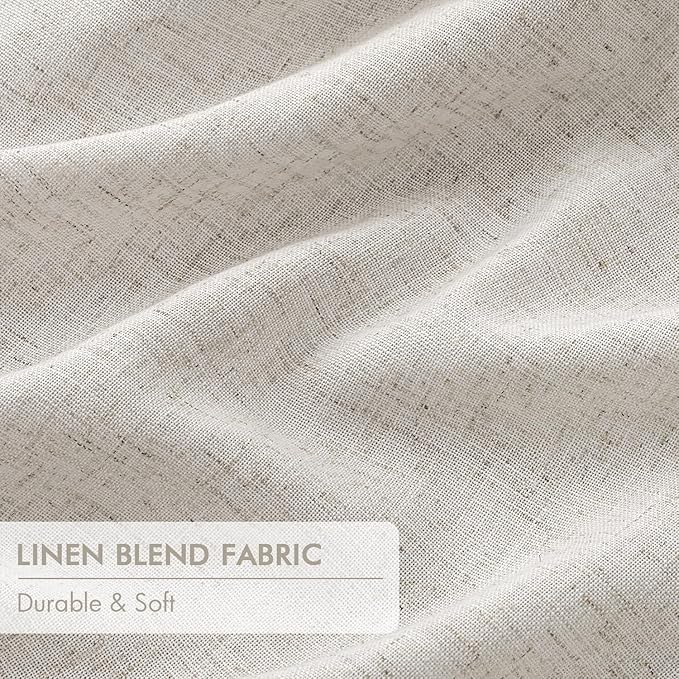 MIULEE Birch Pinch Pleated 100% Blackout Linen Curtains 40x108 Inches | Room - Image 6