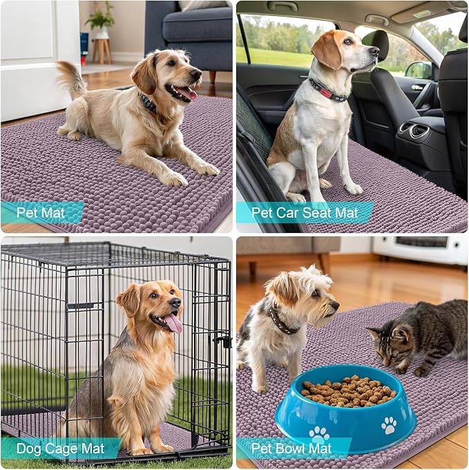 OLANLY Dog Door Mat for Muddy Paws 35x24, Super Absorbent Chenille Mud Mat | - Image 7