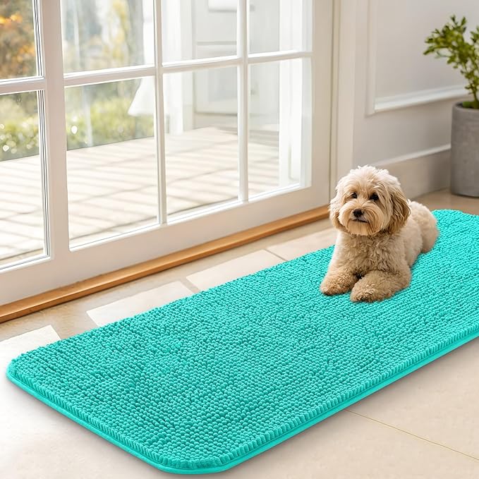 OLANLY Dog Door Mat for Muddy Paws 47x17, Super Absorbent Chenille Mud Mat | by OLANLY