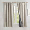 NICETOWN Natural Short 100% Blackout Curtains 63" Lenghth Burg by NICETOWN