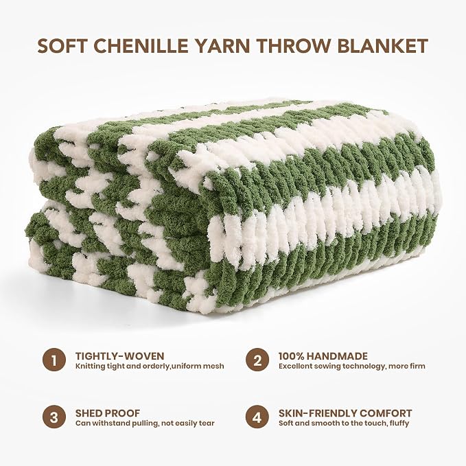 L'AGRATY Chunky Knit Throw Blanket - Image 2
