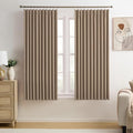 Cappuccino Pinch Pleated 72 Inch Wide Curtains 72 x 63, Thermal Insulated Noise by KEQIAOSUOCAI
