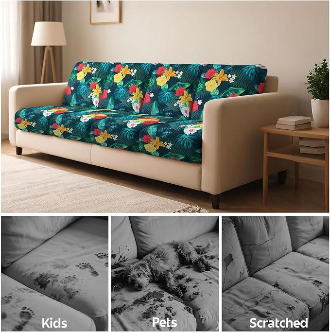8Pcs Patio Cushion Covers Stretch Outdoor Furniture Protector Slipcovers | - Image 6