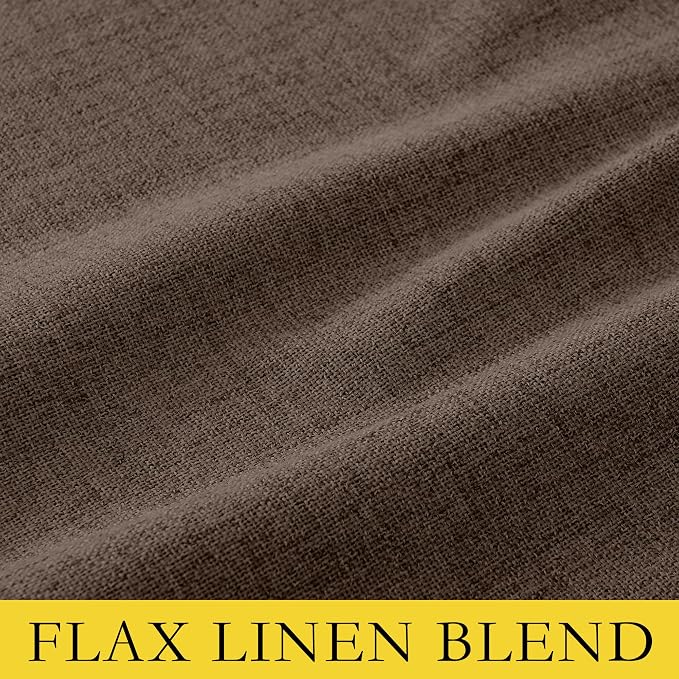 NICETOWN Brown Vintage Linen 100% Blackout Curtains - Image 9