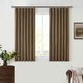 Dutch Cocoa Pleated Black Out Linen 45 Inch Curtains by Twodrapes