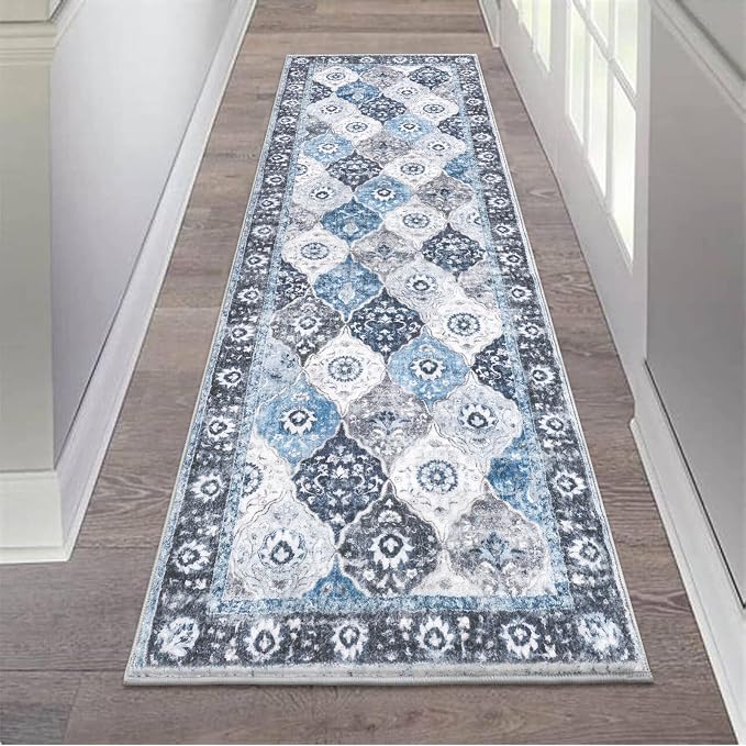 HEBE Hallway Runner Rug 2'x6', Washable Non Slip Kitchen Rug Runner | Soft Boho by HEBE