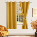 Blackout Curtains for Bedroom, 38 x 63 Inches Length Mustard Yellow | Thermal by Hiasan